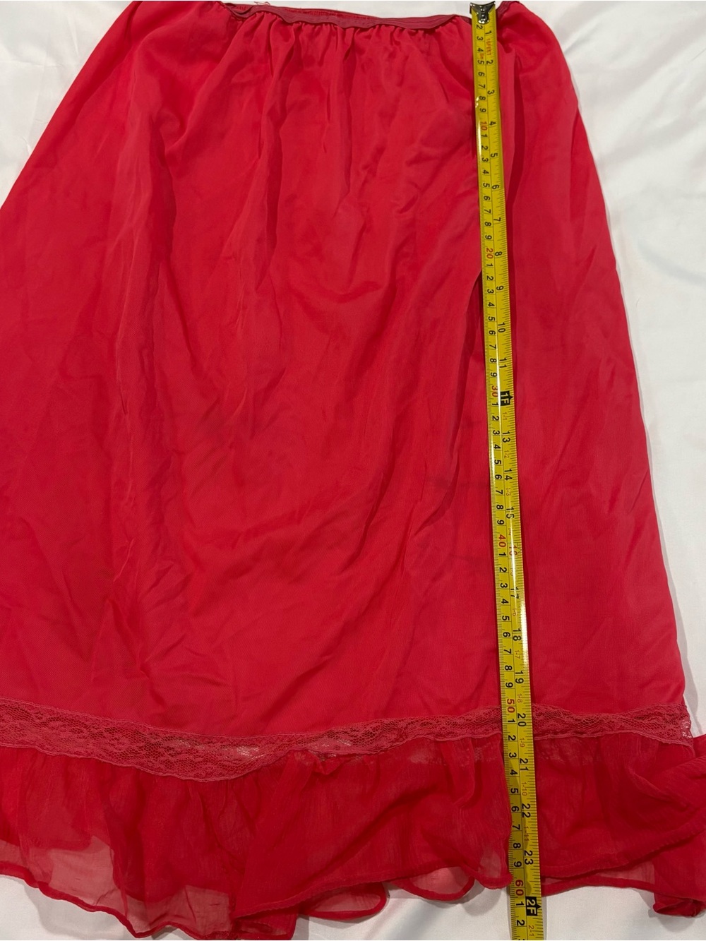 Vintage Coral Pink Slip Skirt Womens S/M Feminine Romantic Coquette Victorian - Picture 5 of 5